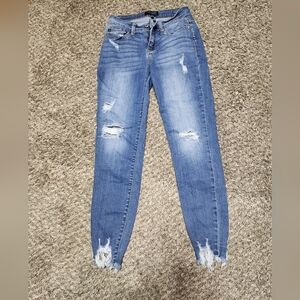 Judy Blue Ripped Light Blue Skinny Jeans